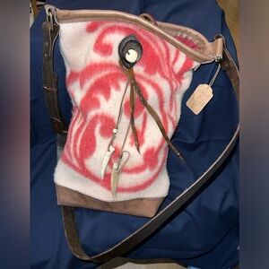 Pink and Cream Wool Bag